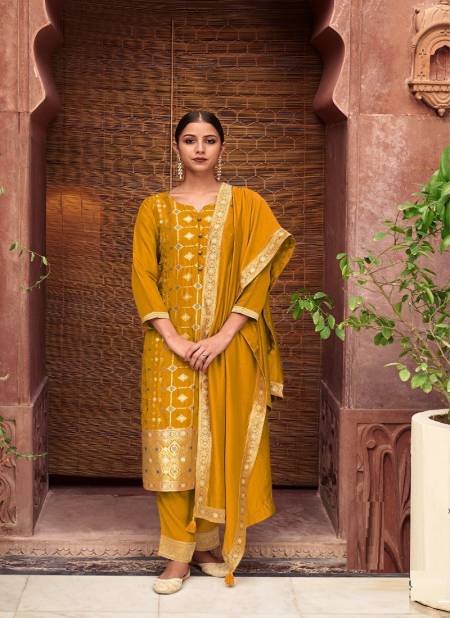 Four Buttons Banaras New Designer Exclusive Wear Ready Made Suit Collection Catalog